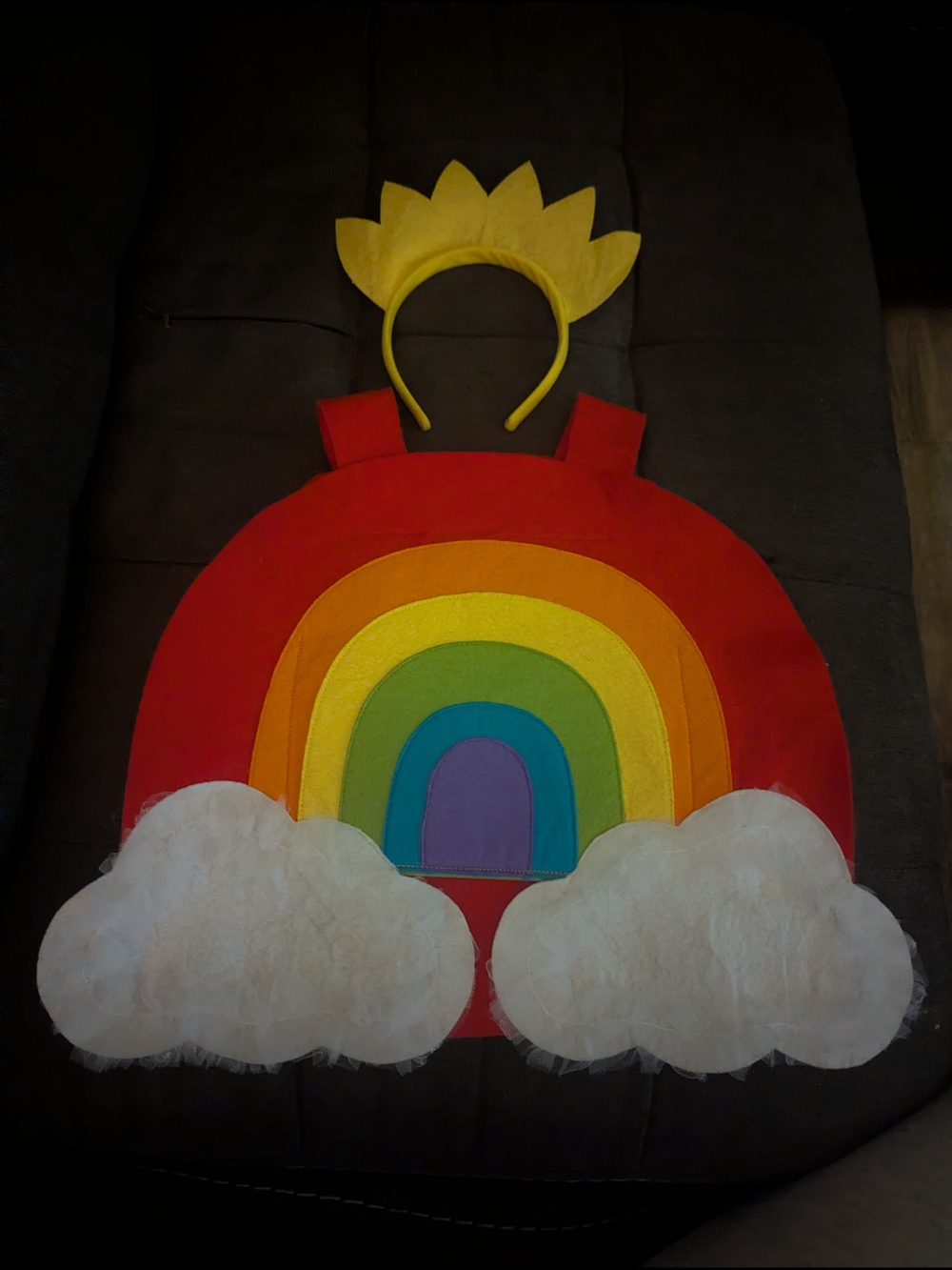 Pottery Barn Kids Rainbow Cloud Costume with Crown Headband Toddler Sz 12-24m